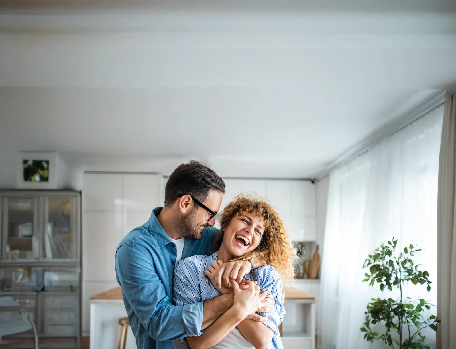 Couple together at home representing shared wellness goals